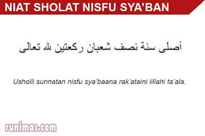 niat sholat nisfu syaban