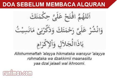 doa sebelum membaca alquran