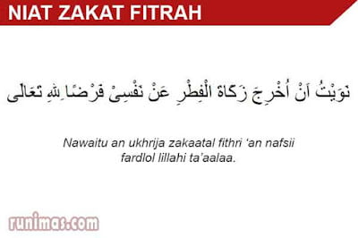 niat zakat fitrah